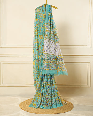 Hand Block Print Saree | Georgette