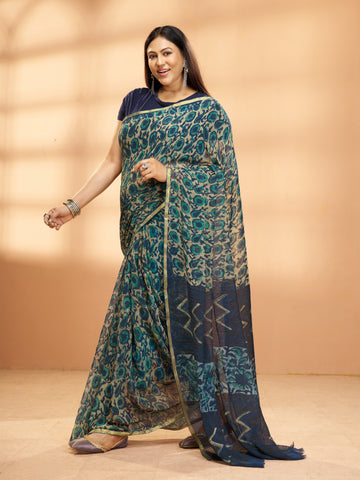 Hand Block Print Saree | Pure Chiffon