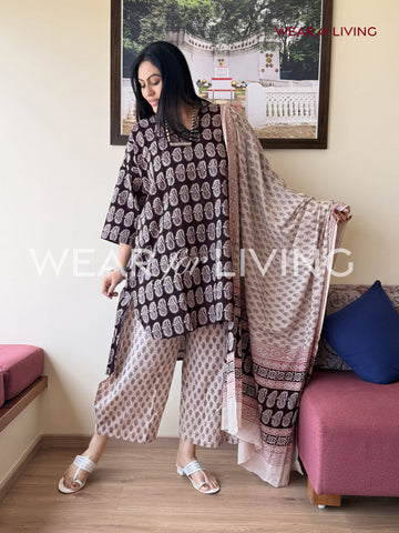 Bagh-printed Cotton Kurta set of 03