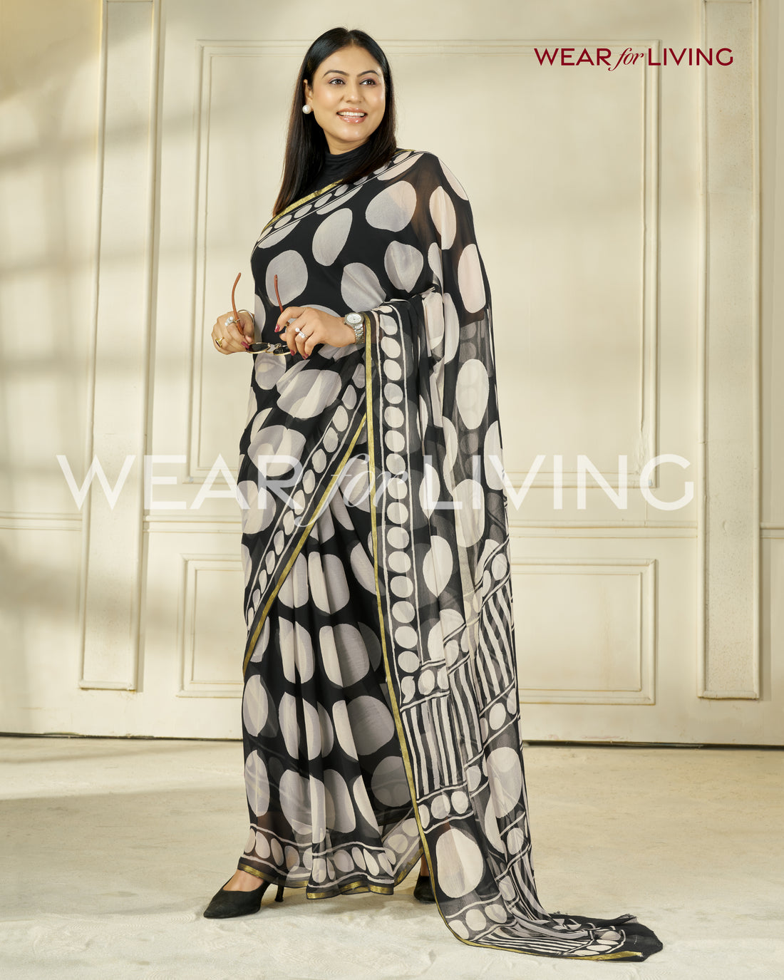Hand Block Print Saree | Pure Chiffon