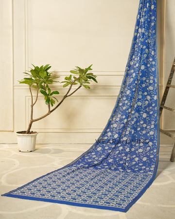 Zari Boarder Mulmul Cotton Liva Digital Printed Saree