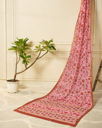 Zari Boarder Mulmul Cotton Liva Digital Printed Saree