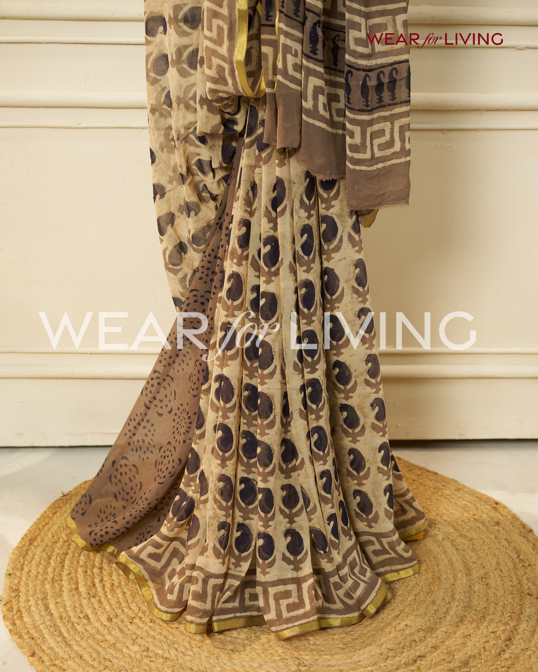 Hand Block Print Saree | Pure Chiffon