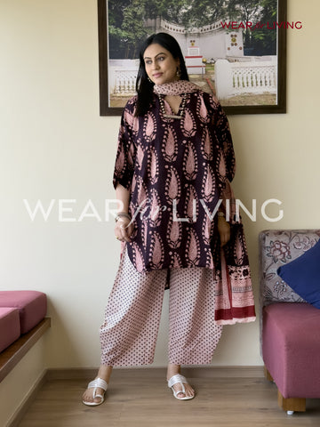 Bagh-printed Cotton Kurta set of 03