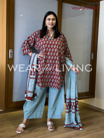 Bagh-printed Cotton Kurta set of 03