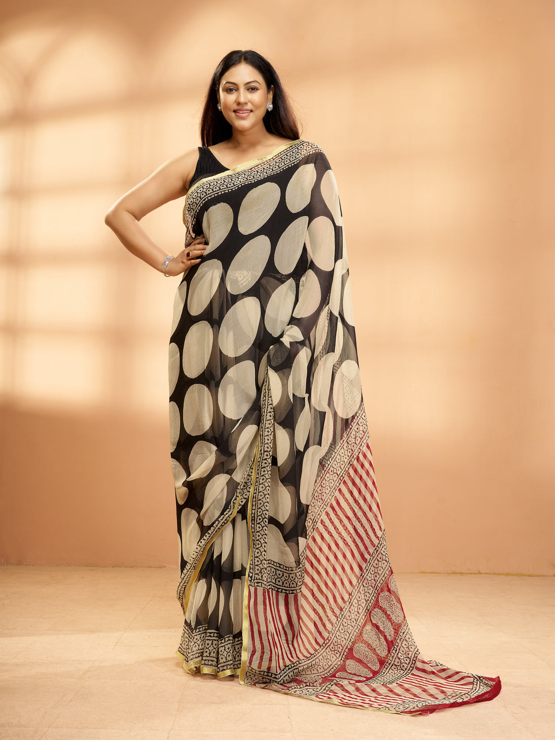 Hand Block Print Saree | Pure Chiffon