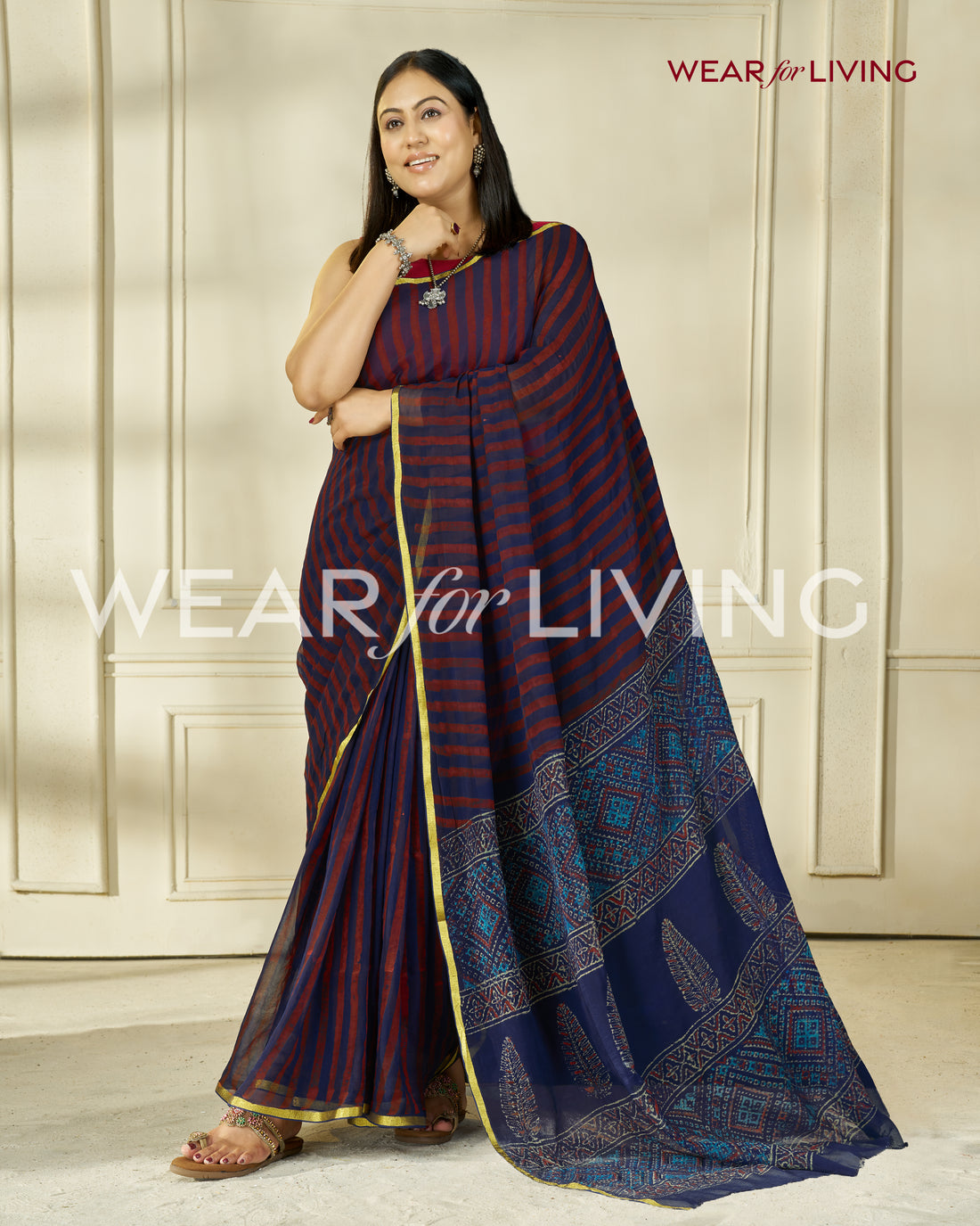 Hand Block Print Saree | Pure Chiffon