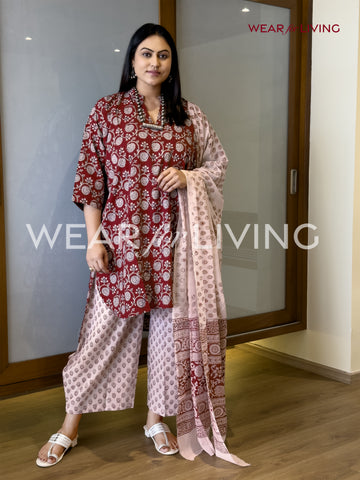 Bagh-printed Cotton Kurta set of 03