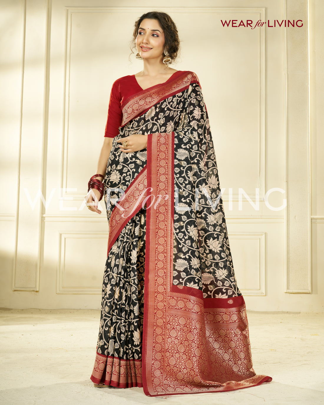 TUSSAR PURE VISCOSE SILK KALAMKARI PRINT SAREE