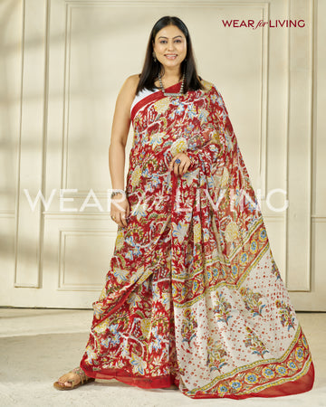 Hand Block Print Saree | Georgette