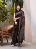 Ajrakh Kota Doria Saree (block printed using natural dyes)