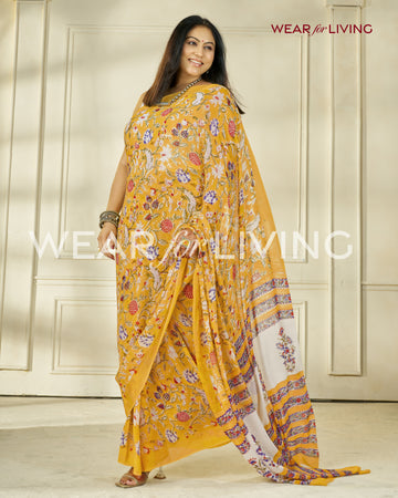Hand Block Print Saree | Georgette