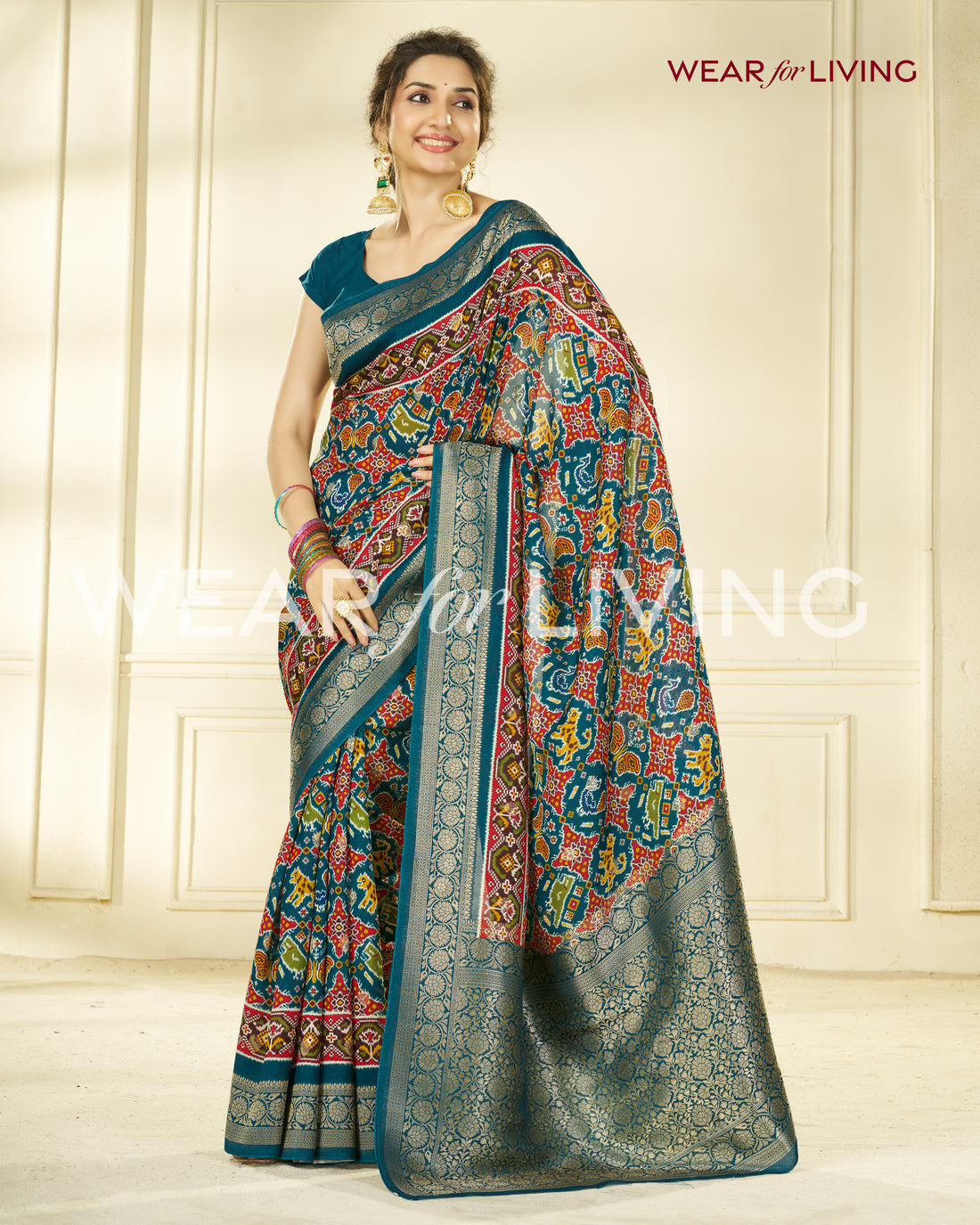 TUSSAR PURE VISCOSE SILK PATOLA PRINT SAREE
