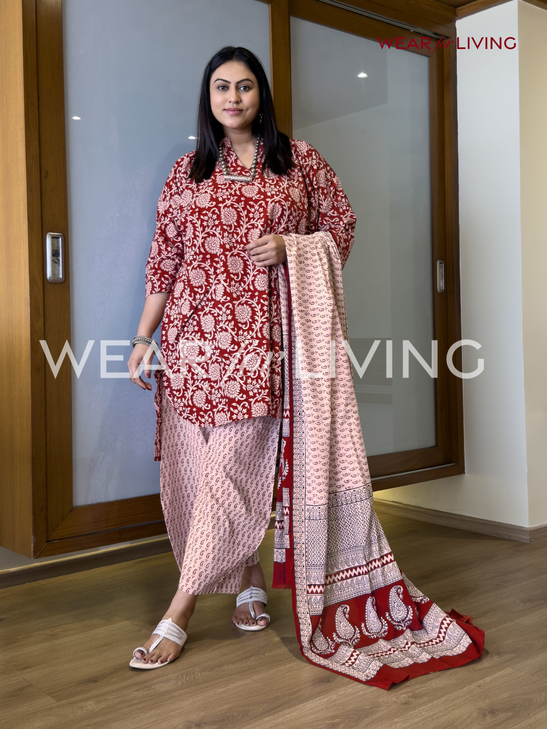 Bagh-printed Cotton Kurta set of 03