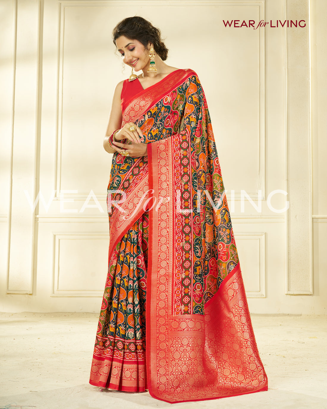 TUSSAR PURE VISCOSE SILK PATOLA PRINT SAREE