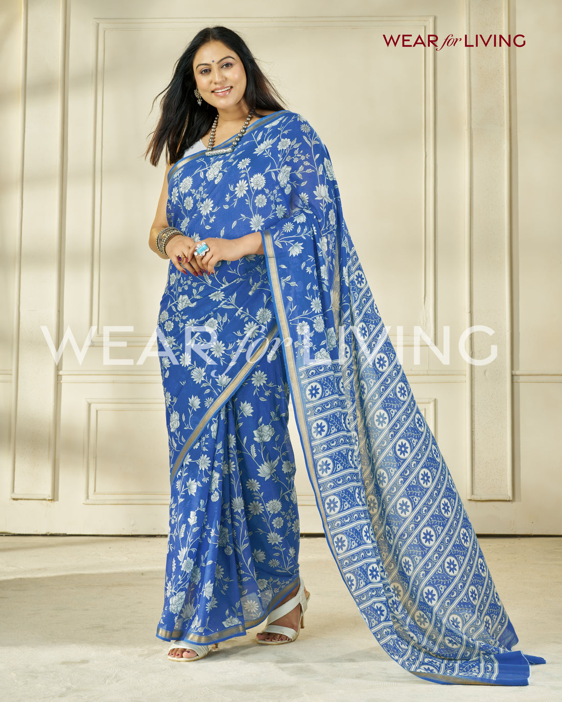 Zari Boarder Mulmul Cotton Liva Digital Printed Saree