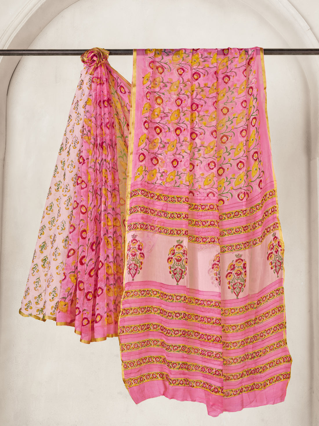 Hand Block Print Saree | Pure Chiffon