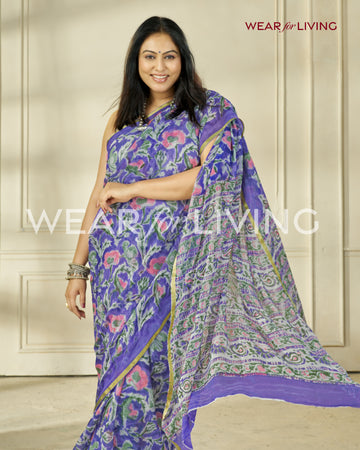 Hand Block Print Saree | Pure Chiffon