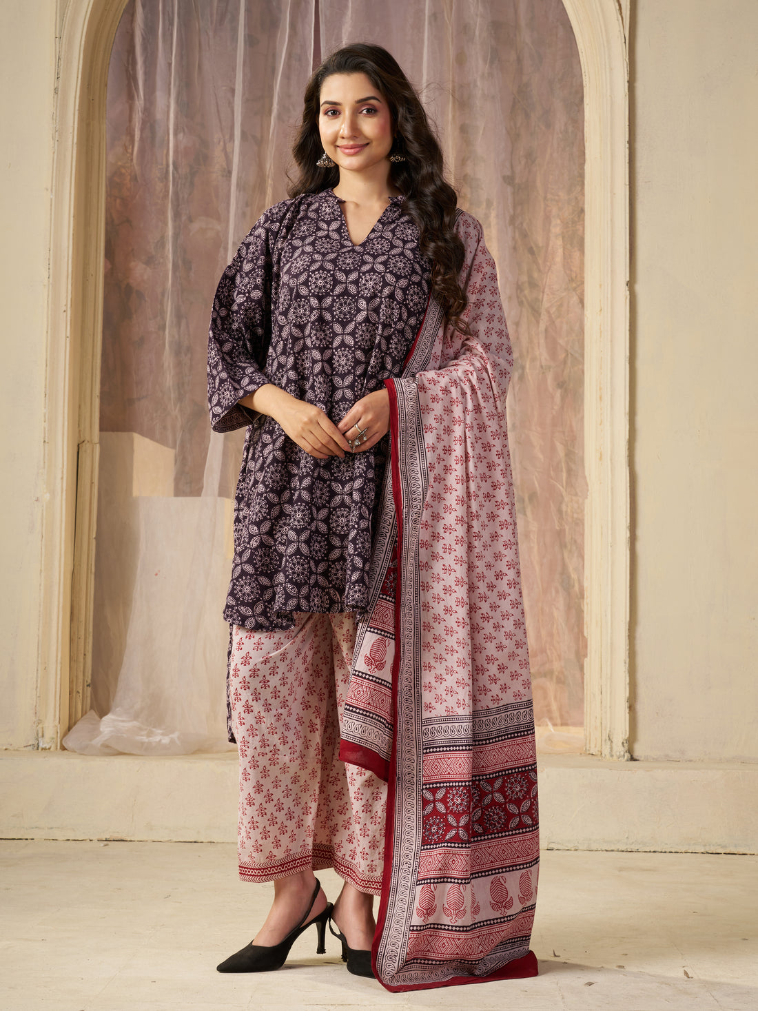 Black Bagh Printed Pure Cotton Stitched 3-Piece Kurta Set