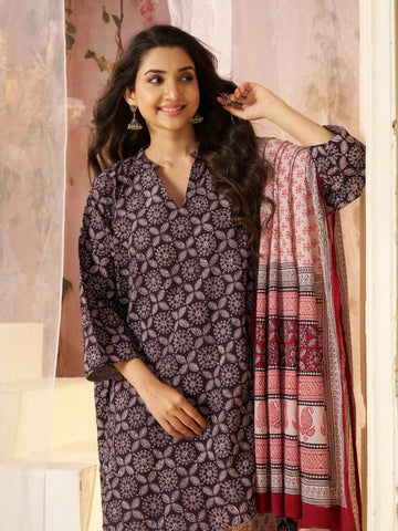 Black Bagh Printed Pure Cotton Stitched 3-Piece Kurta Set