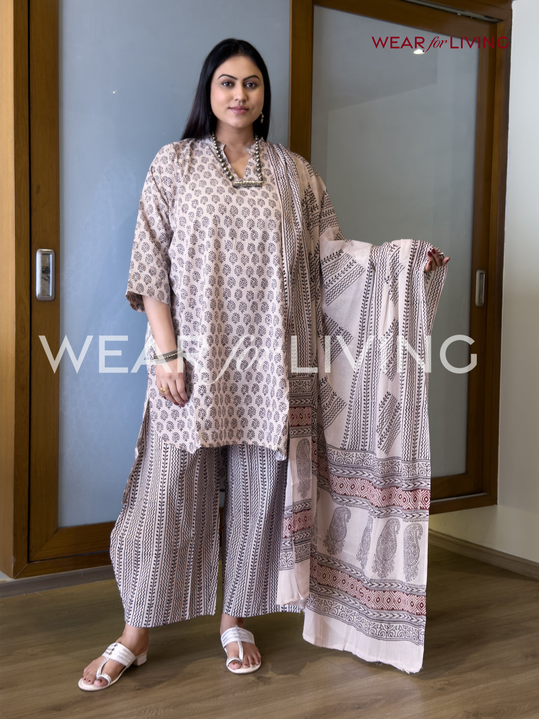 Bagh-printed Cotton Kurta set of 03