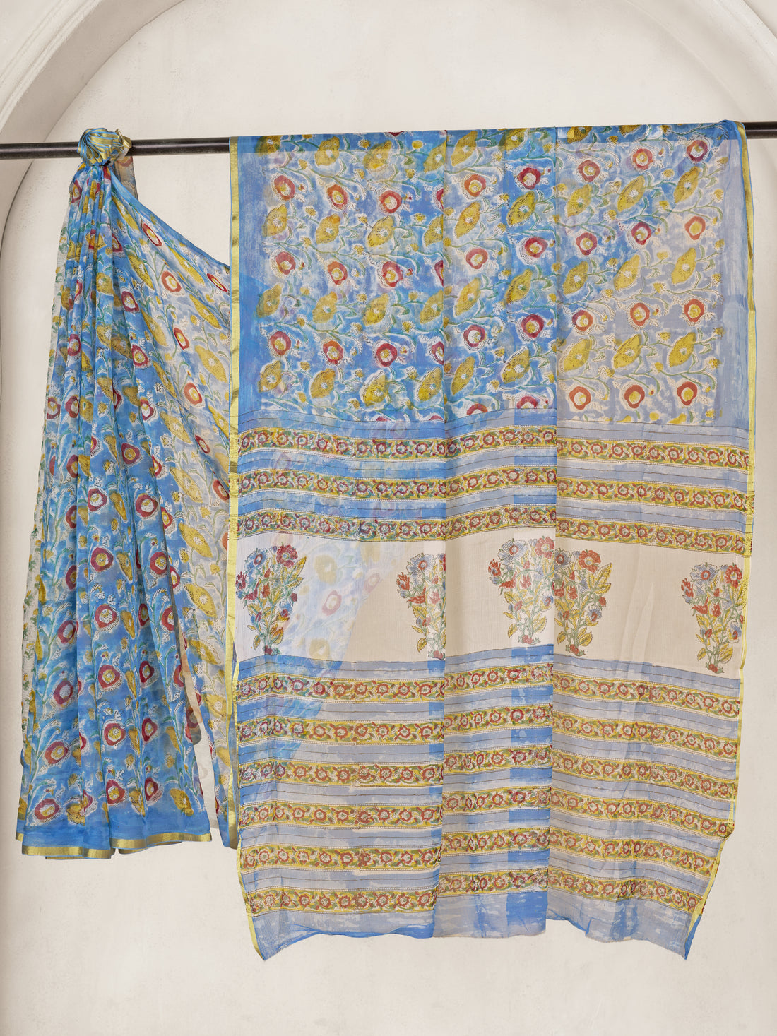 Hand Block Print Saree | Pure Chiffon