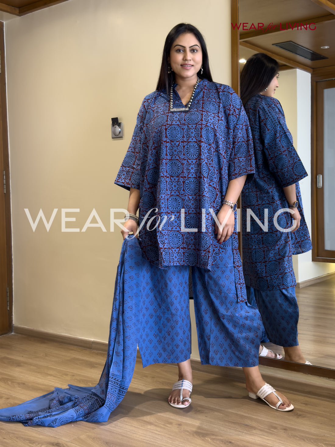 Bagh-printed Cotton Kurta set of 03