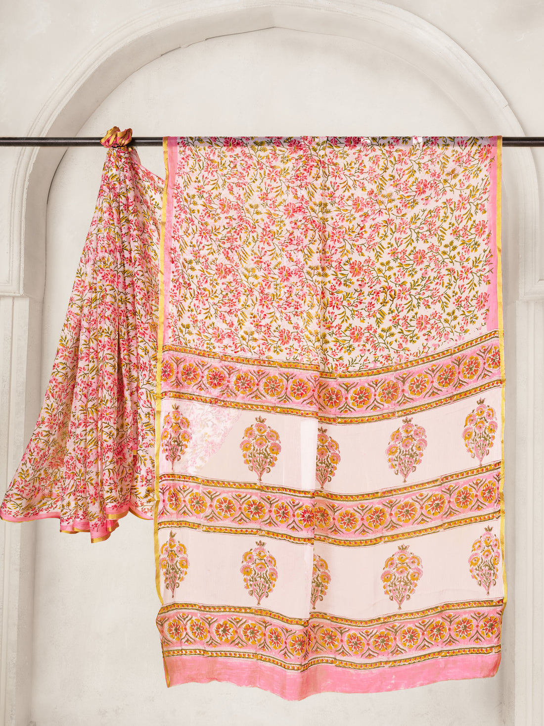 Hand Block Print Saree | Pure Chiffon