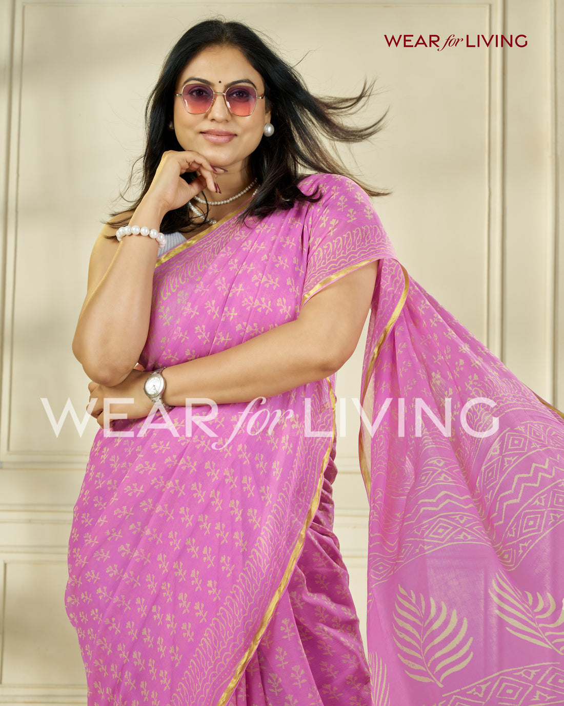 Hand Block Print Saree | Pure Chiffon