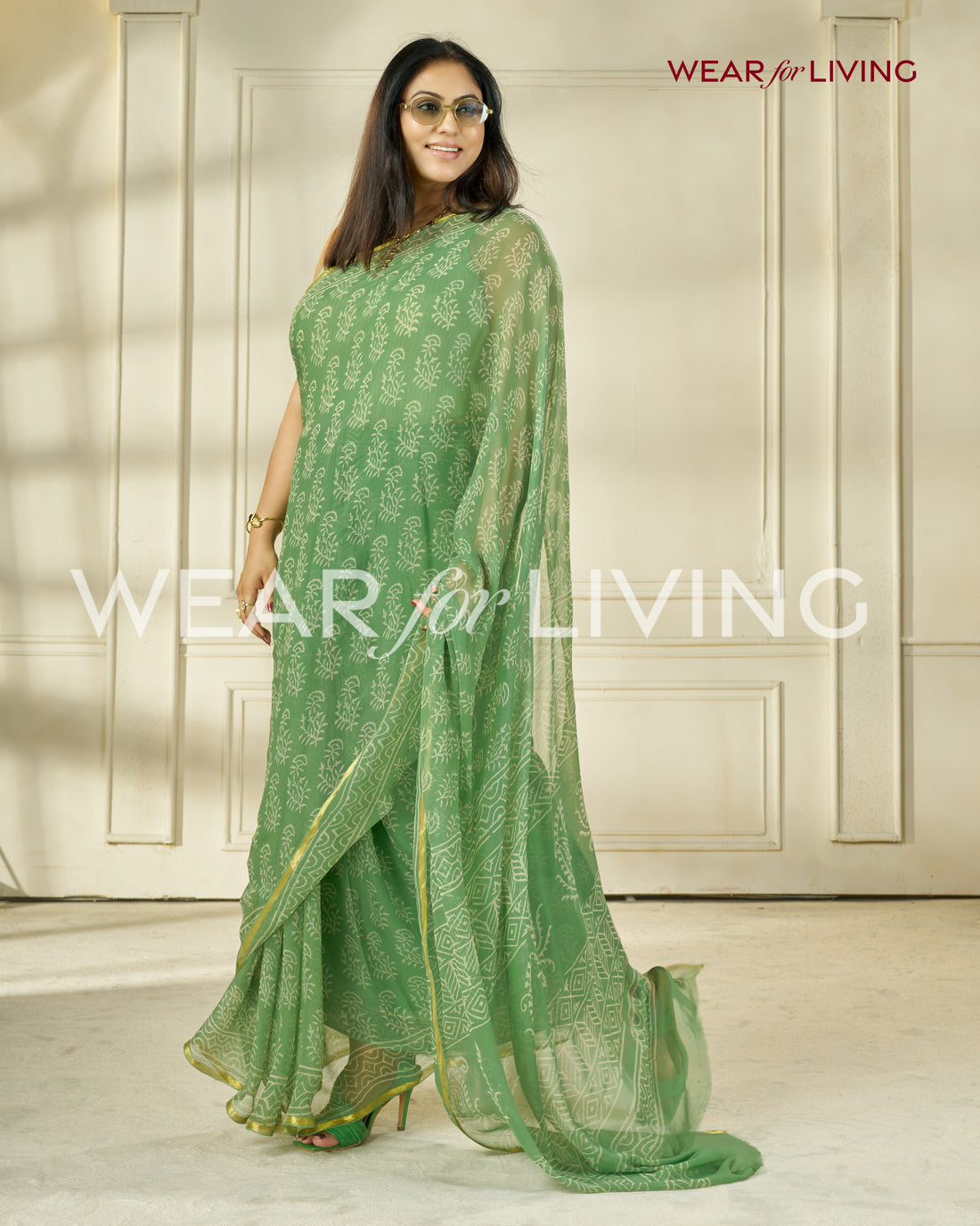 Hand Block Print Saree | Pure Chiffon