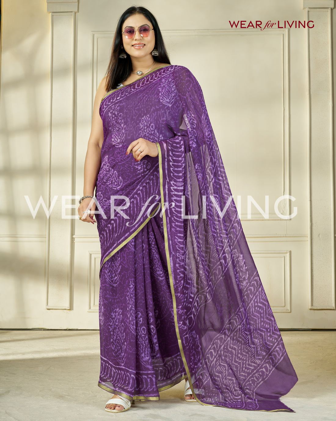 Hand Block Print Saree | Pure Chiffon