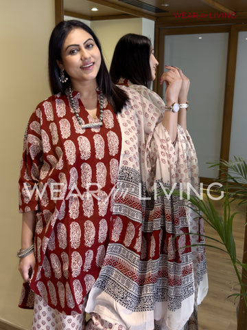 Bagh-printed Cotton Kurta set of 03