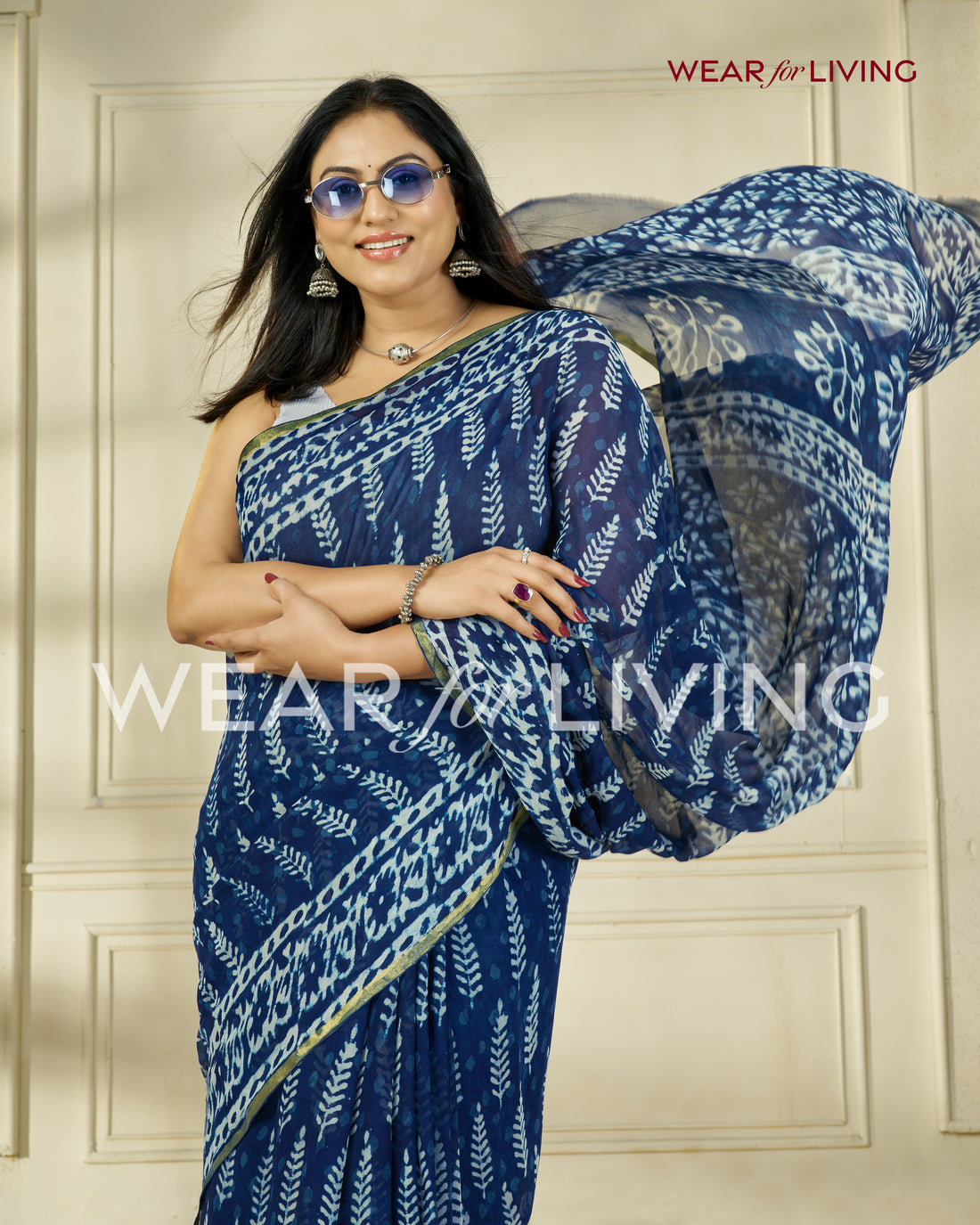 Hand Block Print Saree | Pure Chiffon