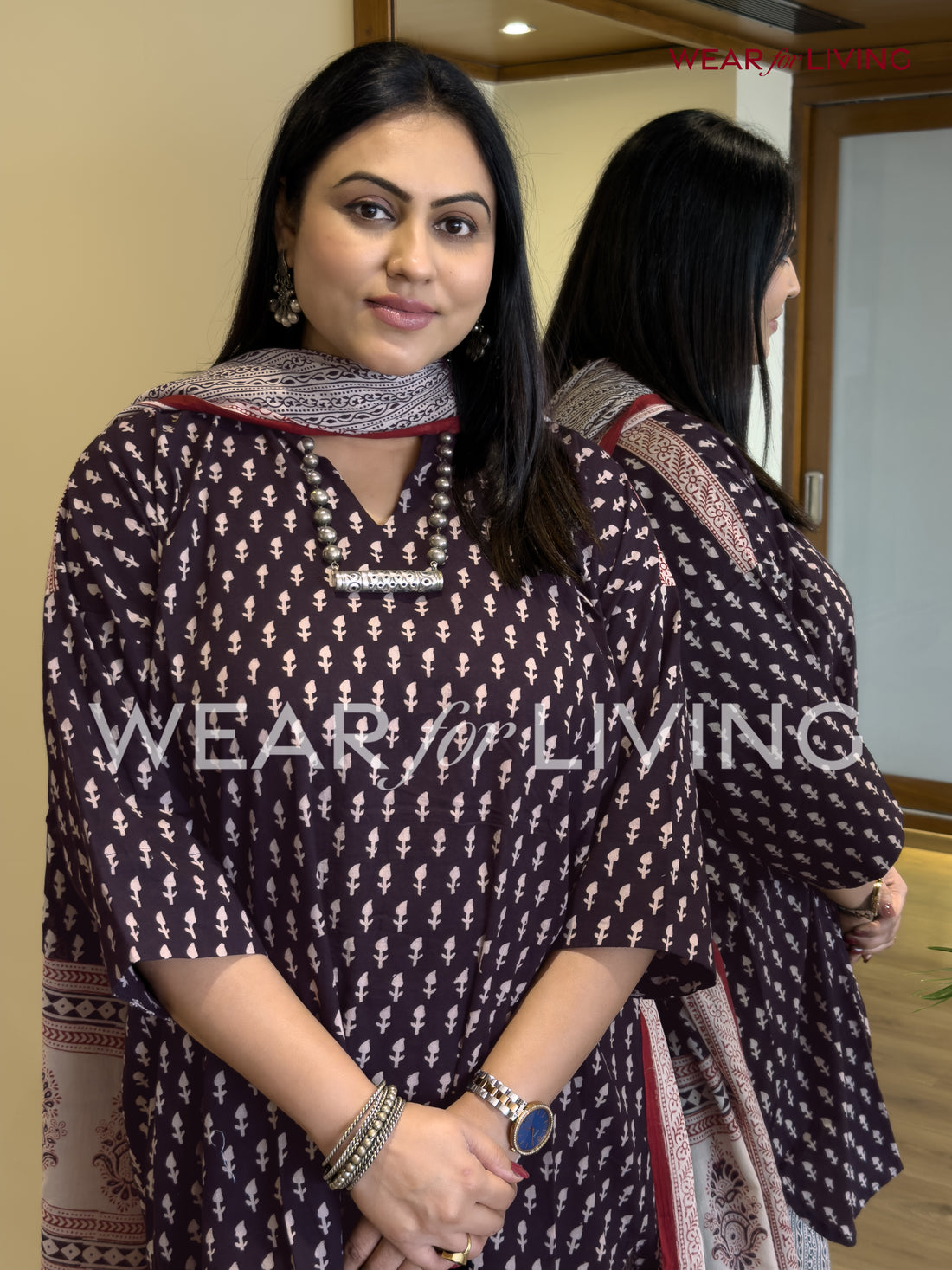 Bagh-printed Cotton Kurta set of 03