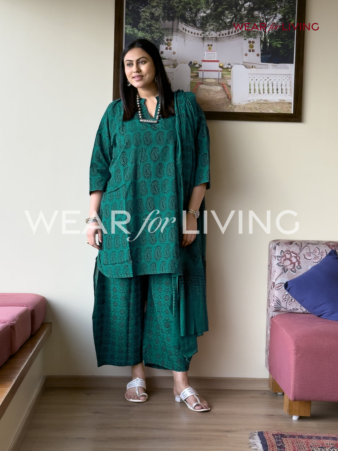 Bagh-printed Cotton Kurta set of 03