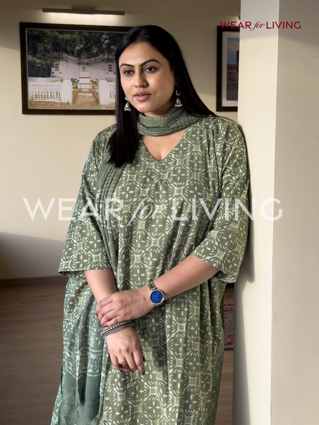 Jaipuri-printed Cotton Kurta set of 03