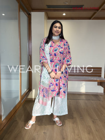 Jaipuri-printed Cotton Kurta set of 03