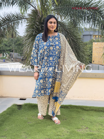 Jaipuri-printed Cotton Kurta set of 03