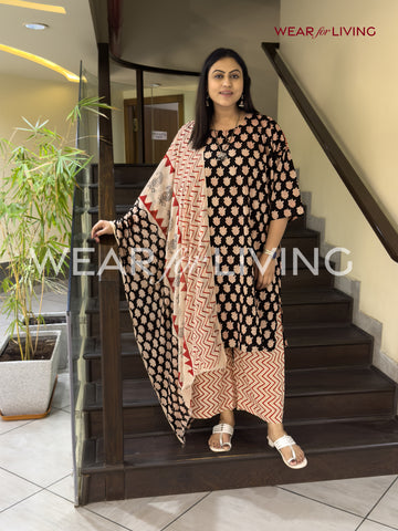 Jaipuri-printed Cotton Kurta set of 03