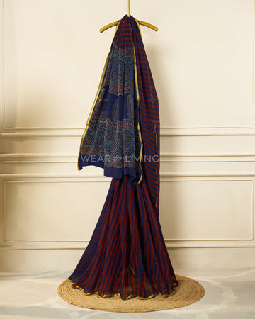 Hand Block Print Saree | Pure Chiffon