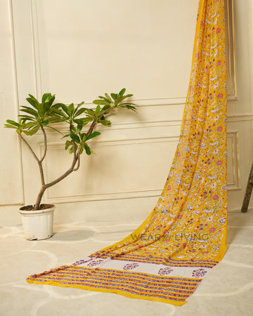 Hand Block Print Saree | Georgette
