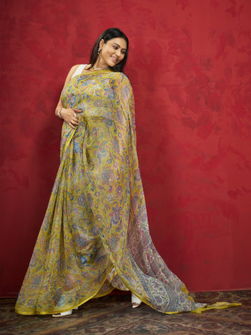 Hand Block Print Saree | Pure Chiffon