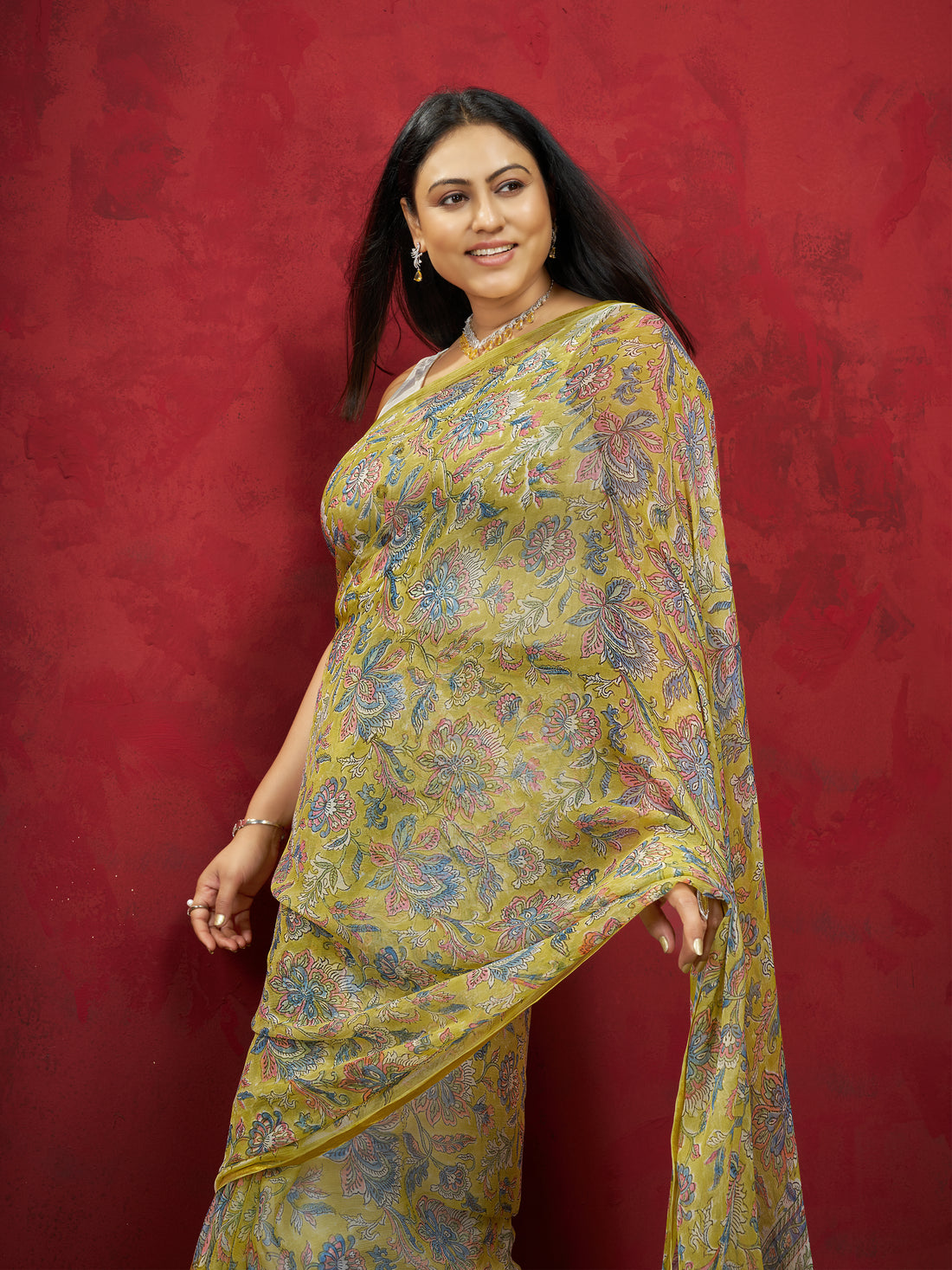 Hand Block Print Saree | Pure Chiffon