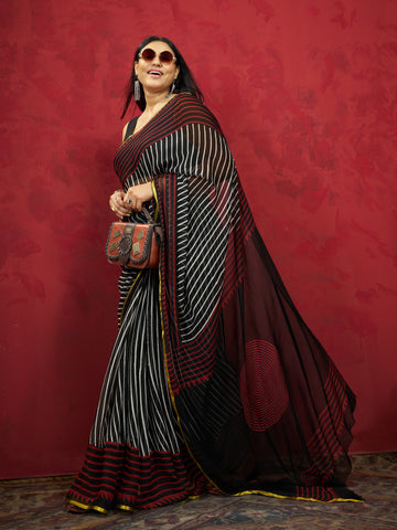 Hand Block Print Saree | Pure Chiffon