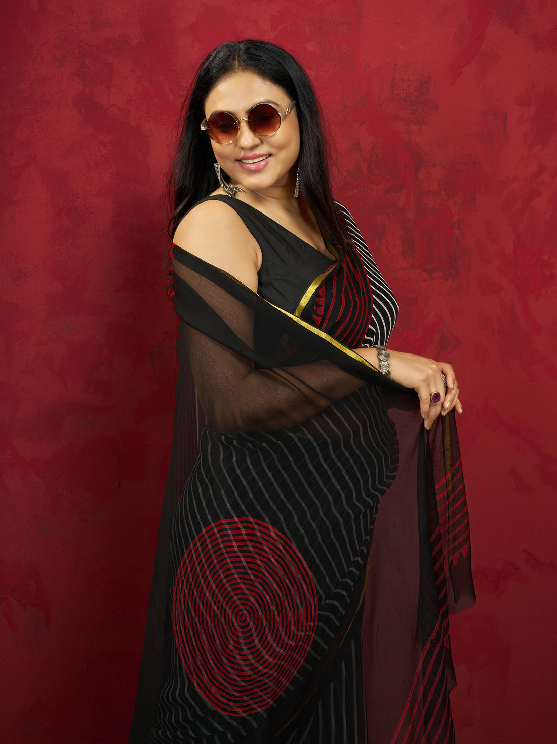 Hand Block Print Saree | Pure Chiffon