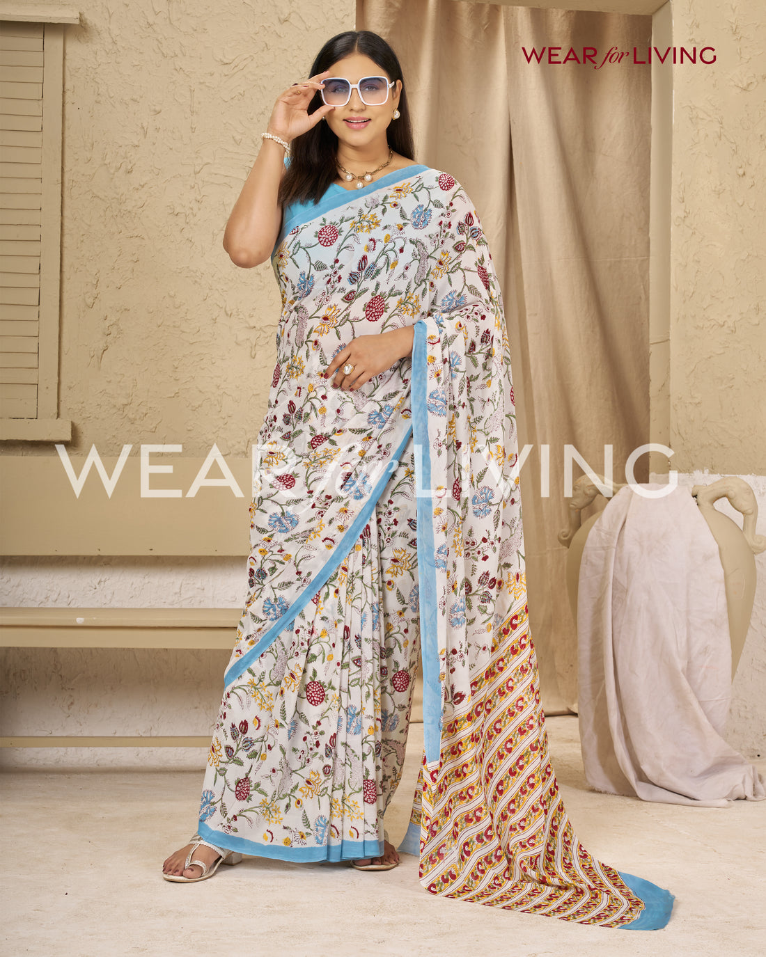 Hand Block Print Saree | Georgette