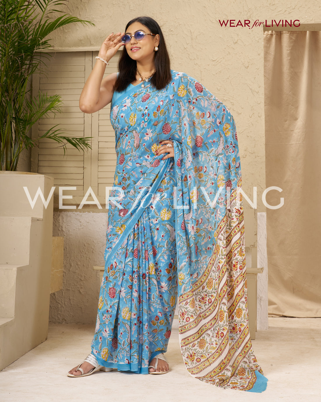 Hand Block Print Saree | Georgette