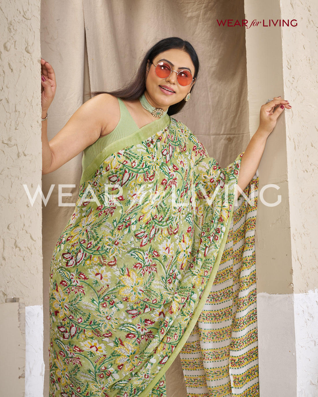 Hand Block Print Saree | Georgette