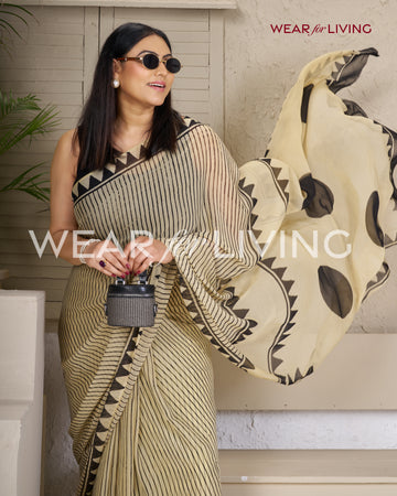 Hand Block Print Saree | Pure Chiffon