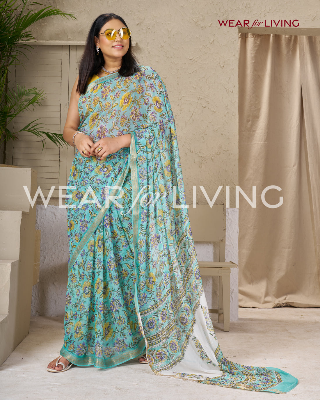 Hand Block Print Saree | Pure Chiffon